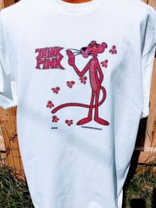 Vintage/New 1978 Glitter Print Pink Panther Cartoon Size XL T-shirt Crew Neck 海外 即決