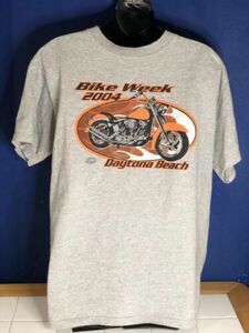 Vintage 2004 Daytona Beach Bike Week Gray T Shirt Men's Medium M Biker Tee 海外 即決