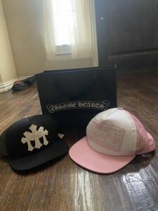 Pink And Black Chrome Hearts Trucker Hat - One size Adjustable 海外 即決