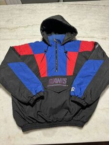 Vintage 90’s Starter Pro Line New York Giants Half Zip Pullover Jacket Sz. Large 海外 即決