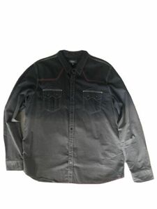 Vintage Black Button Down Dress/Casual Shirt by Silver Jeans- XL 海外 即決