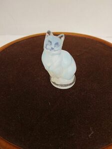 Vintage Sabino Paris Opalescent Art Glass 2" Cat Figurine - Signed 海外 即決