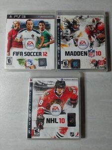 FIFA Soccer 12, NHL 10, Madden NFL 10! Lot Of 3! (PS3, Sony PlayStation 3) 海外 即決