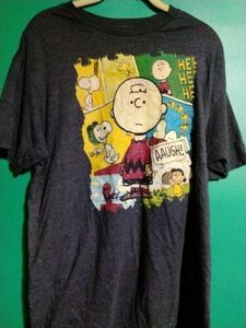 Peanuts CHARLIE BROWN LUCY SNOOPY WOODSTOCK FOOTBALL "AAUGH!" (LG) T-Shirt 海外 即決