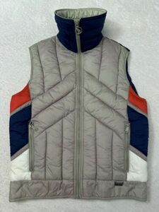 Vintage 1980s 80s Mountain Goat White Stag Color Block Full Zip Puffer Vest, S M 海外 即決