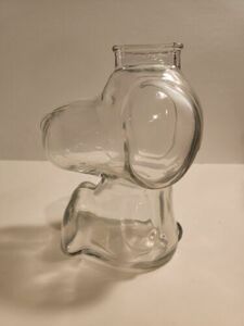Snoopy Peanuts Coin Bank 1960's Clear Glass 6” Tall Vintage Anchor Hocking 海外 即決
