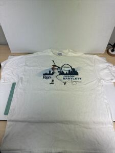 Tampa Bay Rays Jason Bartlett Men's 2009 T Shirt White Size XL Huge Rays Fans 海外 即決