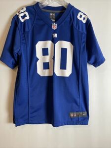 NY Giants Jersey Youth Large Blue Victor Cruz #80 Size 14-16 NFL Authentic 海外 即決