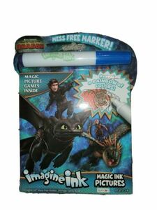 Imagine Ink Mess Free Marker & Game Book- How To Train Your Dragon, New (N1) 海外 即決
