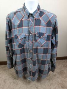 Vintage Youngbloods Authentic Western Flannel Size XL Plaid Pearl Snap Shirt L2S 海外 即決