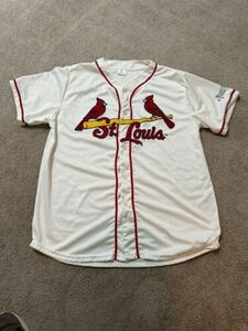 St Louis Cardinals White SGA Scott Credit Union Jersey XL NICE Appliqu 海外 即決