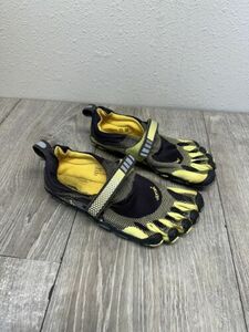 ビブラム ファイブフィンガーズ Sz 38 Shoes Yellow ブラック Barefoot Running Sneakers 海外 即決