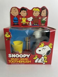 VTG 1960s Snoopy Brush Brush Toothbrush International Trading Tech Complete Box 海外 即決