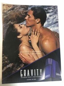 1992 Gravity Cologne Vintage Print Ad Advertisement pa13 海外 即決
