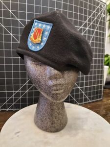 U.S. Military Beret Army King Of Battle Black Wool Hat Cap Sz 7 1/4 DSCP 海外 即決