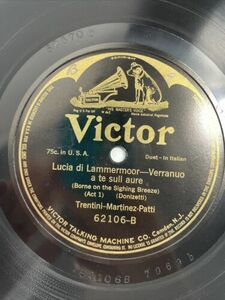 Rare! Trentini-Martinez Patti, Corri Della Scala, 62106 10" Record Victor Black 海外 即決