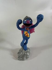 Vintage 4" Super Grover Sesame Street PVC Figure Muppets Applause 海外 即決