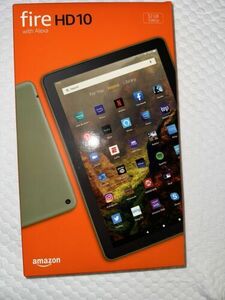 Amazon Fire HD 10 11th Gen 32GB, Wi-Fi, 10.1" - Olive (Ad-Supported) 海外 即決