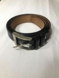 Emelio Franco Belt; Genuine Leather, Silver Buckle, 52” Made In Italy 海外 即決