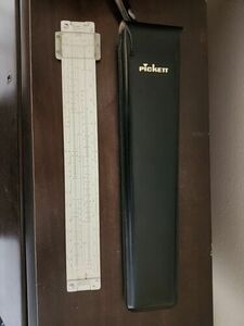 Vintage 1962 Pickett Model N-500-T All Metal Slide Rule w/ Original Leather Case 海外 即決