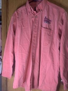 Vintage Coosa County Button Down Shirt Peach Colored Size L-XL 海外 即決