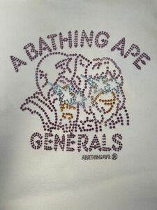 Vintage A Bathing Ape Bape Swarovski Crystal Generals Men’s XL T-Shirt Rare Item 海外 即決