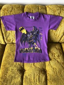 VTG 1991 Batman Rush To The Rescue Collectors Series #1 T-Shirt Boys Med Purple 海外 即決