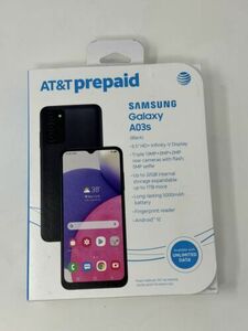 AT&T Samsung Galaxy A03s Black Prepaid Smartphone 6.5” HD+ 13MP 32GB NEW SEALED! 海外 即決