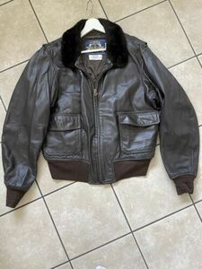 VGC Cooper G-1 Leather Pilot Flight Bomber Jacket VTG Size 46R US NAVY USN 海外 即決