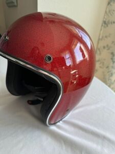 Fulmer Red Metal Flake 3/4 Face Motorcycle Helmet Includes Visor And Bag, Size L 海外 即決