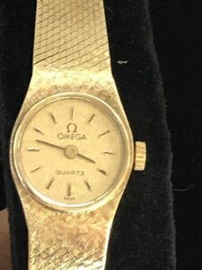 Ladies Omega 14k Gold Watch ETA 976 001 Quartz Movement 6 Jewels (WB07) 海外 即決