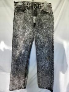 Vintage Levis 505 Jeans Mens 30 x 32 (Actual) Acid Wash Denim Black Gray Tag USA 海外 即決