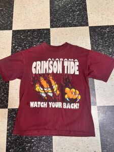 Vintage 90s Alabama Crimson Tide Garfield T Shirt Sz L USA Made 海外 即決
