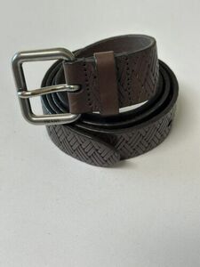 New. Prada Leather Belt. Brown Made In Italy. Sz 34 海外 即決