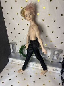 NUDE MATTEL KEN DOLL TEEN BTS BOY BAND V BLONDE PINK HAIR FOR OOAK Articulated 海外 即決