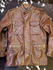 NWT MATCHLESS LONDON MADE IN ITALY M65 DISTRESSED LEATHER M 40 海外 即決