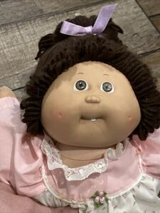 Vintage 17" Cabbage Patch Kids Doll Brown Yarn Hair Brown Eyes 1978 1982 海外 即決