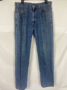 Levis Jeans 36x32 Relaxed Straight Leg Medium Wash Blue Denim 100% Cotton 2002 海外 即決