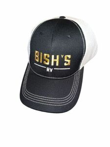 Bish's RV Baseball Trucker Cap Hat Black Gold White Mesh One Size Adj Snapback 海外 即決