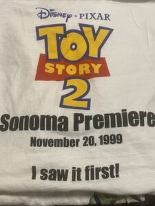 Vintage Disney Toy Story 2 Promo Shirt L Woody and Buzz Sonoma Premiere 99 !! 海外 即決