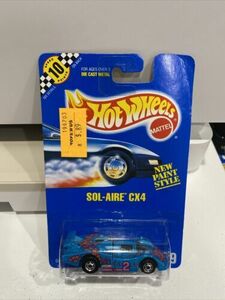 NIP FACTORY SEALED Hot Wheels 1990 Sol-Aire CX4 0451 Blue Blister pack #169 海外 即決