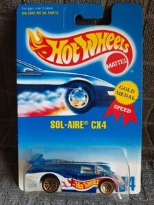 Hot Wheels Blue/White Card #254 Sol-Aire CX4 w/Gold Lace Wheels Gold Medal Speed 海外 即決