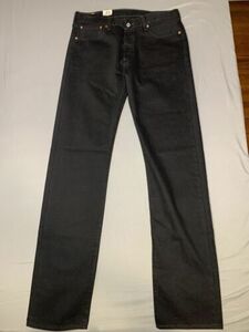 Levi’s 501 Original Black Jeans 34x36 Classic Straight Leg 100% Cotton 海外 即決