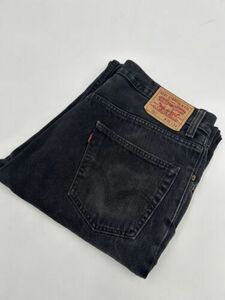 Levi's 550 Jeans Mens Size 36x34 Relaxed Fit Straight Leg Black Cotton Denim 海外 即決