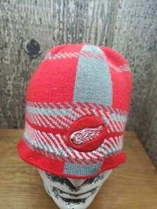 NHL Red Wings Logo Knit Beanie Cap Hat Old Time Hockey One Size Fits Most 海外 即決