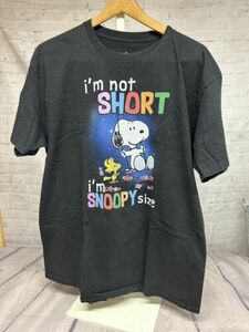 Snoopy Colorful Black T Shirt XL Not Short Snoopy Sized Peanuts Woodstock Flower 海外 即決