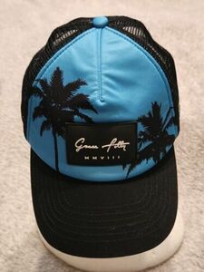 Grace Folly Trucker Hat Snapback Miami Palm Trees Blue Black Foam Mesh Cap OSFM 海外 即決