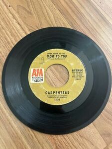 Carpenters - (They Long To Be /) Close To You, 45 RPM Vinyl, Vintage A&M Records 海外 即決