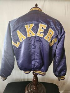 ??Vintage Chalk Line L Los Angeles Lakers Starter Style Spellout Jacket EUC 海外 即決