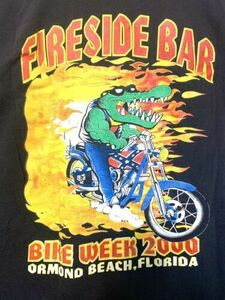 VTG Y2K DAYTONA BIKE WEEK Black XL Shirt Sleeve Bar Shirt Beefy T Hanes 海外 即決